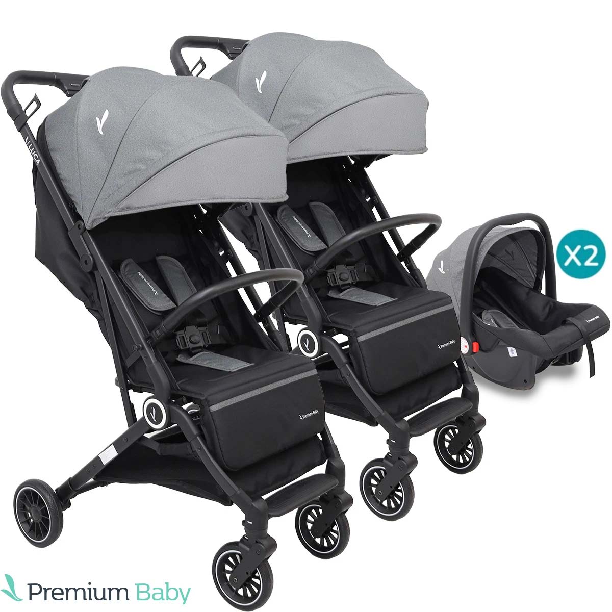 COCHECITO TRAVEL SYSTEM PREMIUM BABY LUCA X2 + CONECTOR